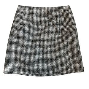 Mossimo Dutti Herringbone Black White Wool Mini Skirt Size Small